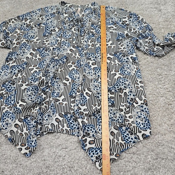 Melissa McCarthy‎ Seven7 Top Womens 2X Butterfly Lightweight Long Sleeve Flowy - Picture 12 of 14